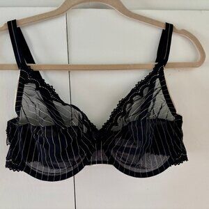 Chantelle Black Pinstripe Sheer Underwire Bra